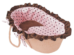 Hoohobbers Dots Moses Baskets (Pink, Blue, Green)-Hoohobbers, moses baskets, pink dots, green dots, blue dots