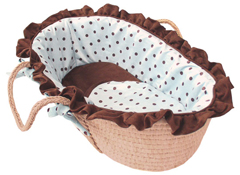 Hoohobbers Dots Moses Baskets (Pink, Blue, Green)-Hoohobbers, moses baskets, pink dots, green dots, blue dots