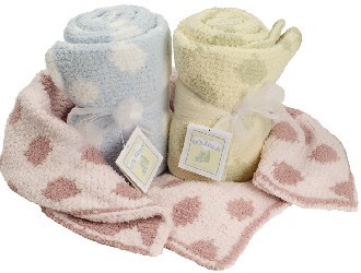 Colorado Trading Chunky Chenille Polka Dot Baby Blanket-