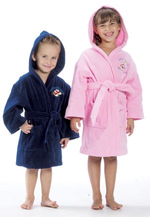 Hooded Children's Terry Velour Robe-