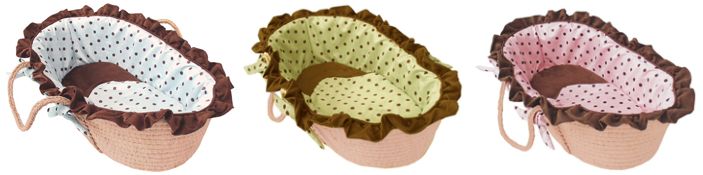 Hoohobbers Dots Moses Baskets (Pink, Blue, Green)-Hoohobbers, moses baskets, green dots, blue dots