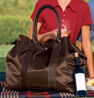 Microtwill/Leather Tote-