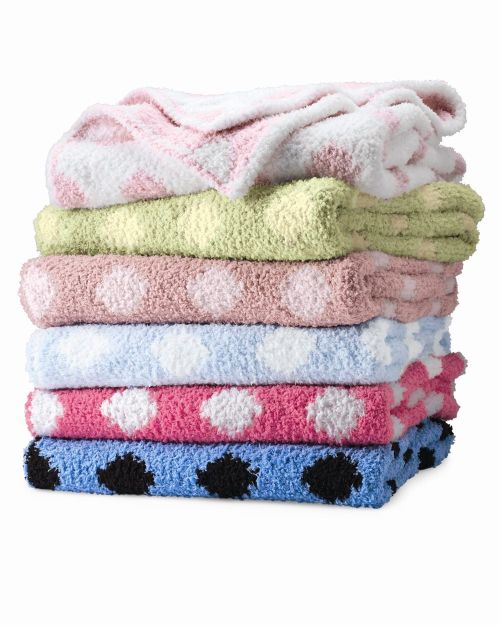 Chunky Chenille Polka Dot Baby Blanket-